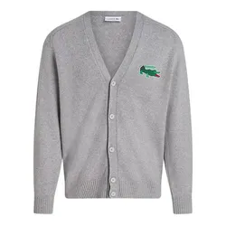 Áo Khoác Len Nam Lacoste Classic Fit V-Neck AH3053 W9D Màu Xám Size 4