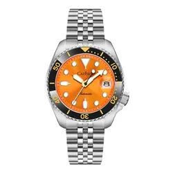 Đồng Hồ Nam Cadisen Diver Mechanical Man Watch C8220G-T3 Màu Bạc/Cam