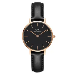Đồng Hồ Nữ Daniel Wellington DW00100224 28mm Petite Sheffield RG Black Màu Đen