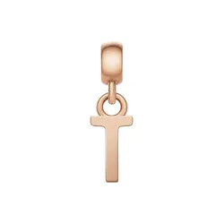 Mặt Dây Chuyền Daniel Wellington Letter Chữ Cái T Màu Vàng Hồng (13mm x 4.55mm)