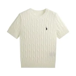 Áo Len Nữ Ralph Lauren Cable Knit Sweater Short Sleeve In White - 211910987500 Màu Trắng Size M