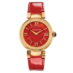 Đồng Hồ Nữ Versace VNC190017 Leda Red Dial Ladies Watch 38mm Màu Đỏ Vàng