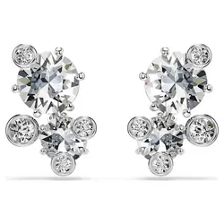 Khuyên Tai Nữ Swarovski Constella Stud Earrings Round Cut, White, Rhodium Plated 5732253 Màu Bạc Sang Trọng