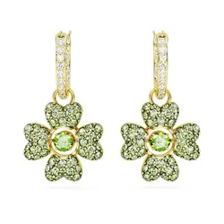 Khuyên Tai Nữ Swarovski Idyllia Drop Earrings Clover, Green, Gold-tone Plated 5670664 Màu Xanh Vàng
