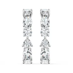 Khuyên Tai Nữ Swarovski Rhodium Plated Tennis Deluxe Cubic Zirconia Cuff Earrings 5563322 Màu Bạc