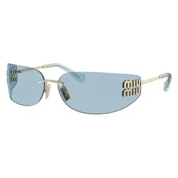 Kính Mát Nữ Miu Miu Pale Gold Rectangular Sunglasses MU A51S ZVN10P Màu Vàng - Xanh