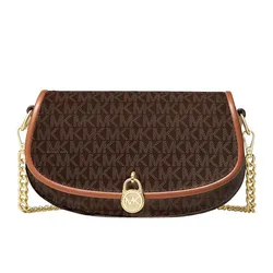 Túi Đeo Chéo Nữ Michael Kors MK Mila Small Signature Logo Crossbody Bag 35F5GIMC1B Màu Nâu