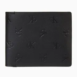 Ví Nam Calvin Klein CK Allover Monogram Logo Bifold Wallet Black 4G1020G - 001 Màu Đen