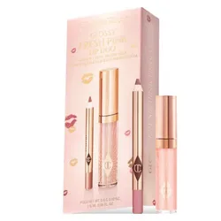 Set Son Bóng Và Chỉ Kẻ Môi Charlotte Tilbury Mini Glossy Lip Duo Fresh Pink 2 Món