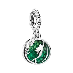 Hạt Vòng Charm Pandora Disney Ariel Pendant Charm 798231CZ Màu Xanh Bạc