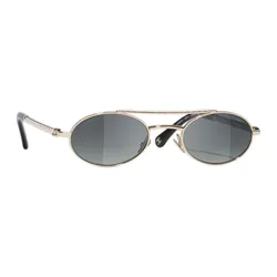 Kính Mát Chanel Oval Sunglasses Màu Xám