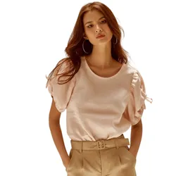 Áo Sơ Mi Nữ F2 Fashion & Freedom Linen Becoming Unveil AK473-HP-S-0721 Màu Hồng Phấn Size S