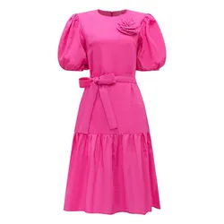 Đầm Nữ F2 Fashion & Freedom Women's Pink Linen Dress With Floral Embellishments D731-HS-S-0623 Màu Hồng Size S