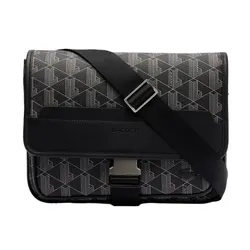 Túi Đeo Chéo Nam Lacoste The Blend Monogram Flap Close Large Purse NH4411LX Màu Đen
