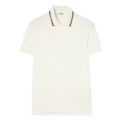 Áo Polo Nam Burberry Check-trim Cotton Polo Shirt 8126955 Màu Trắng Size S