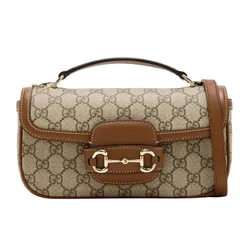 Túi Xách Tay Nữ Gucci Horsebit 1955 Soft Small Top-Handle Bag Màu Be Nâu