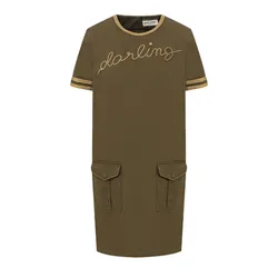 Váy Liền Nữ Yves Saint Laurent YSL Cotton Dress Màu Khaki Size 38FR