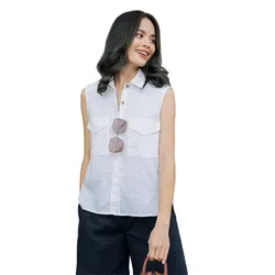 Áo Sơ Mi Kiểu Nữ F2 Fashion & Freedom Linen AK377-T-S-0520 Màu Trắng Size S