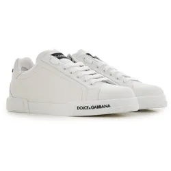 Giày Sneakers Nam Dolce & Gabbana D&G Calf Nappa Portofino 'White' CS1774-AA335-80001 Màu Trắng Size 39