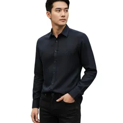 Áo Sơ Mi Nam Dolce & Gabbana D&G Vải Lanh Logo DG Thêu G5EJ1Z FU4IK Màu Đen Size 37