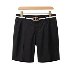 Quần Short Nam Dolce & Gabbana D&G Black Shorts With Interlocking Lettering M4C23T FUSFW Màu Đen Size 48
