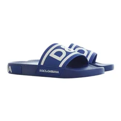 Dép Nam Dolce & Gabbana D&G In Blue With White Logo Embossed CS1991 AQ858 89623 Màu Xanh Blue Size 39