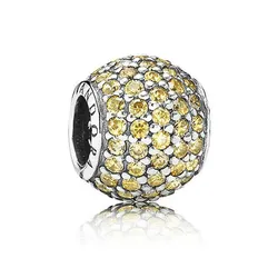 Hạt Vòng Charm Pandora Golden Pavé Charm 791051FCZ Màu Bạc Vàng