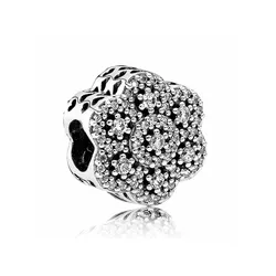Hạt Vòng Charm Pandora Ice Floral Charm 791998CZ Màu Bạc