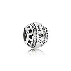 Hạt Vòng Charm Pandora Forever Sterling Silver With Clear CZ 791753CZ Màu Bạc