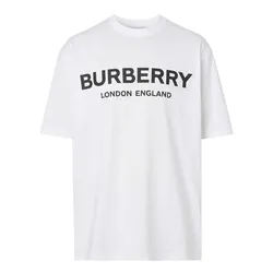 Áo Phông Nam Burberry Cotton Logo Printing Classic Short Sleeve 8026017 Tshirt Màu Trắng Size XS