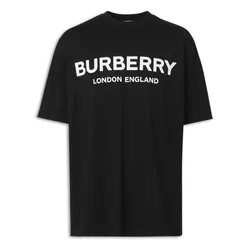 Áo Phông Nam Burberry Cotton Logo Printing Classic Short Sleeve 8026016 Tshirt Màu Đen Size XS