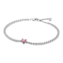 Vòng Đeo Tay Nữ Pandora Pink Sparkling Heart Tennis Bracelet 590041C03 Màu Hồng Bạc Size 16