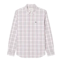 Áo Sơ Mi Dài Tay Nam Lacoste Men's Slim Fit Stretch Plaid Shirt CH3745 - CCI Màu Hồng Nhạt Size 38