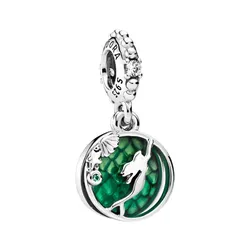 Hạt Vòng Charm Pandora Disney Ariel Pendant Charm 798231CZ Màu Xanh Bạc