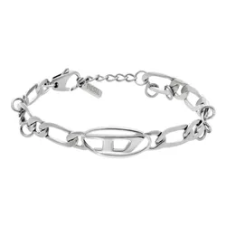 Vòng Đeo Tay Diesel Stainless Steel And Brass Chain Bracelet DX1599040 Màu Bạc