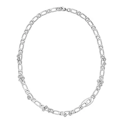 Dây Chuyền Uniex Diesel Stainless Steel and Brass Chain Necklace DX1600040 Màu Bạc