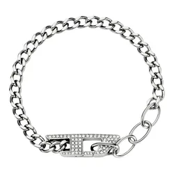 Vòng Đeo Tay Diesel Stainless Steel Glitz Chain Bracelet DX1627040 Màu Bạc