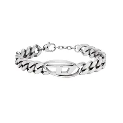 Vòng Đeo Tay Nam Diesel Men's Chain Link Bracelet With D Logo DX1432040 Màu Bạc
