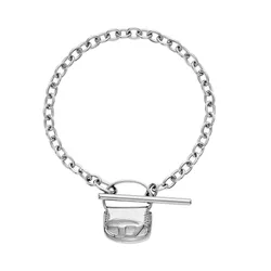 Vòng Đeo Tay Diesel Stainless Steel Bracelet DX1592040 Màu Bạc