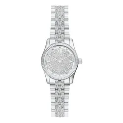Đồng Hồ Nữ Michael Kors MK Petite Lexington Pavé Silver Tone Watch MK7577 Màu Bạc