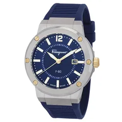 Đồng Hồ Nam Salvatore Ferragamo F-80 Quartz SFHY01122 44mm Màu Xanh Bạc