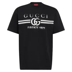Áo Thun Nam Gucci Logo Cotton Jersey Tshirt Màu Đen Size XS