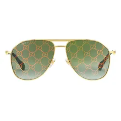 Kính Mát Gucci Aviator Frame Sunglasses Màu Xanh Vàng