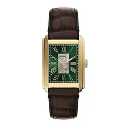 Đồng Hồ Fossil Carraway Automatic Brown Croco Leather Watch ME3271 Màu Vàng Nâu