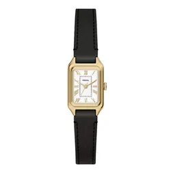 Đồng Hồ Nữ Fossil Raquel Mini Three-Hand Black Leather Watch ES5470 Màu Đen - Vàng