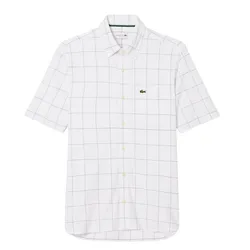 Áo Sơ Mi Nam Lacoste Men's Shirt With Large Plaid Pattern CH6415 - 031 Màu Trắng Size 41