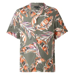 Áo Sơ Mi Cộc Tay Nam Tommy Hilfiger Lightweight Regular Fit Tropical Short Sleeve Shirt 39449 - 0H7 Màu Xanh Olive Size XS