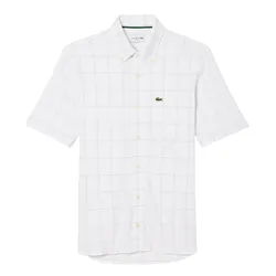 Áo Sơ Mi Nam Lacoste Men's Shirt With Large Plaid Pattern CH6415 HD9 Màu Xanh Green Size 38