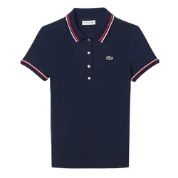 Áo Polo Nữ Lacoste Women's L.12.D Slim Fit Jersey Polo DF9599 55G GWI Màu Xanh Navy Size 34