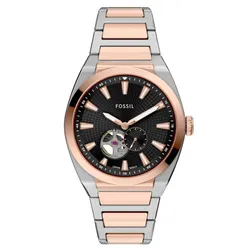 Đồng Hồ Nam Fossil Everett Automatic 42mm ME3277 Màu Đen/ Vàng Hồng